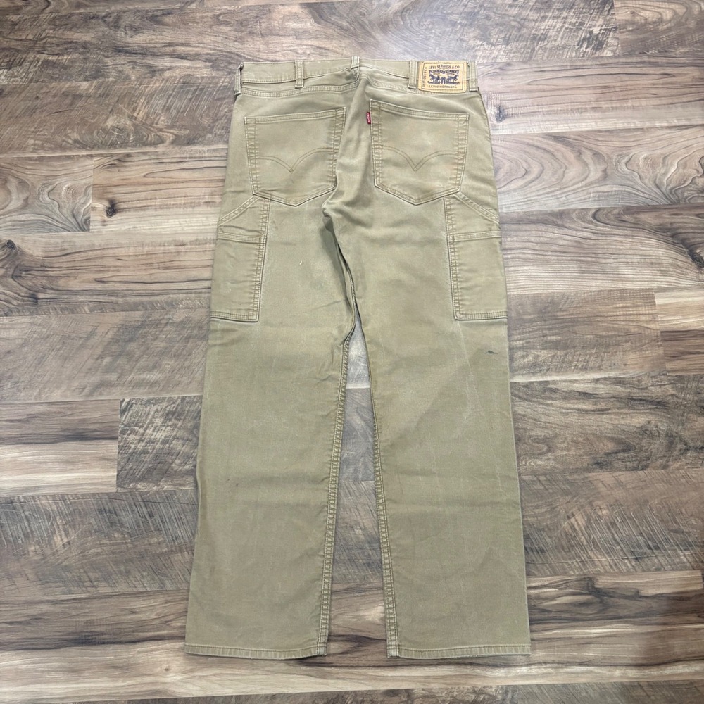 Vintage Y2K Levi's Pants Mens 34x30 Tan 505 Workwear Carpenter Canvas Utility